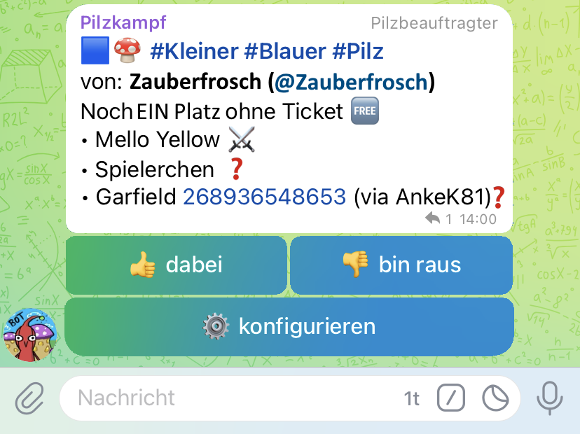 Weiteren Spieler anmelden