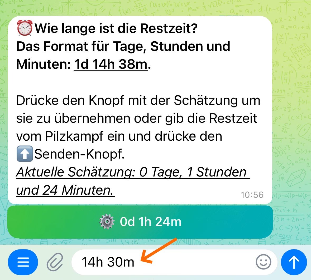 4. Restzeit einstellen