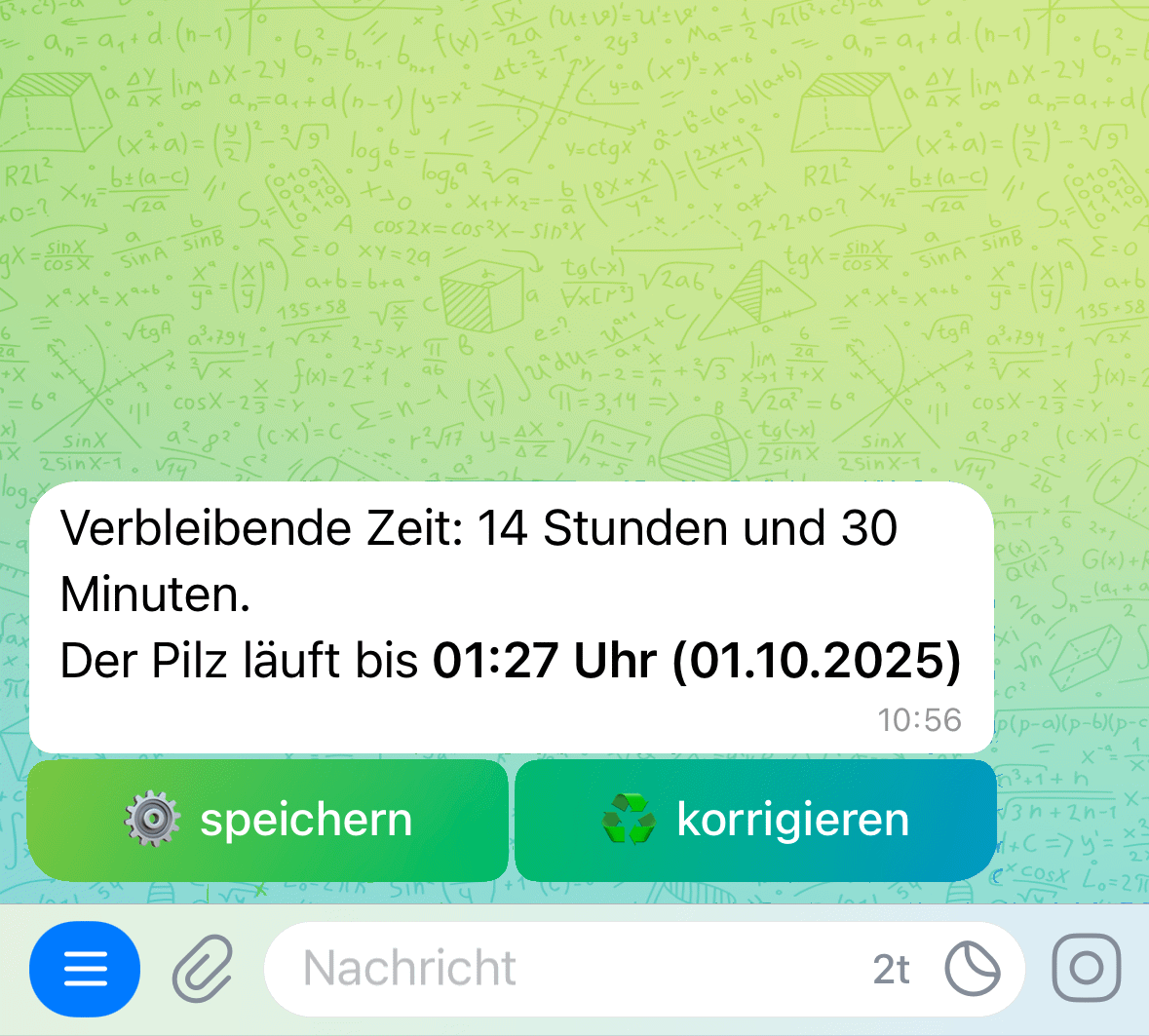 5. Restzeit bestätigen