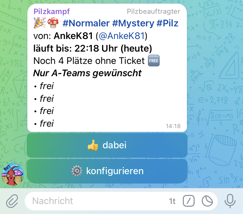 Pilz vor der Deaktivierung