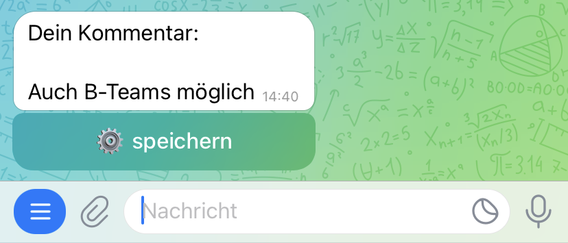 Kommentar speichern
