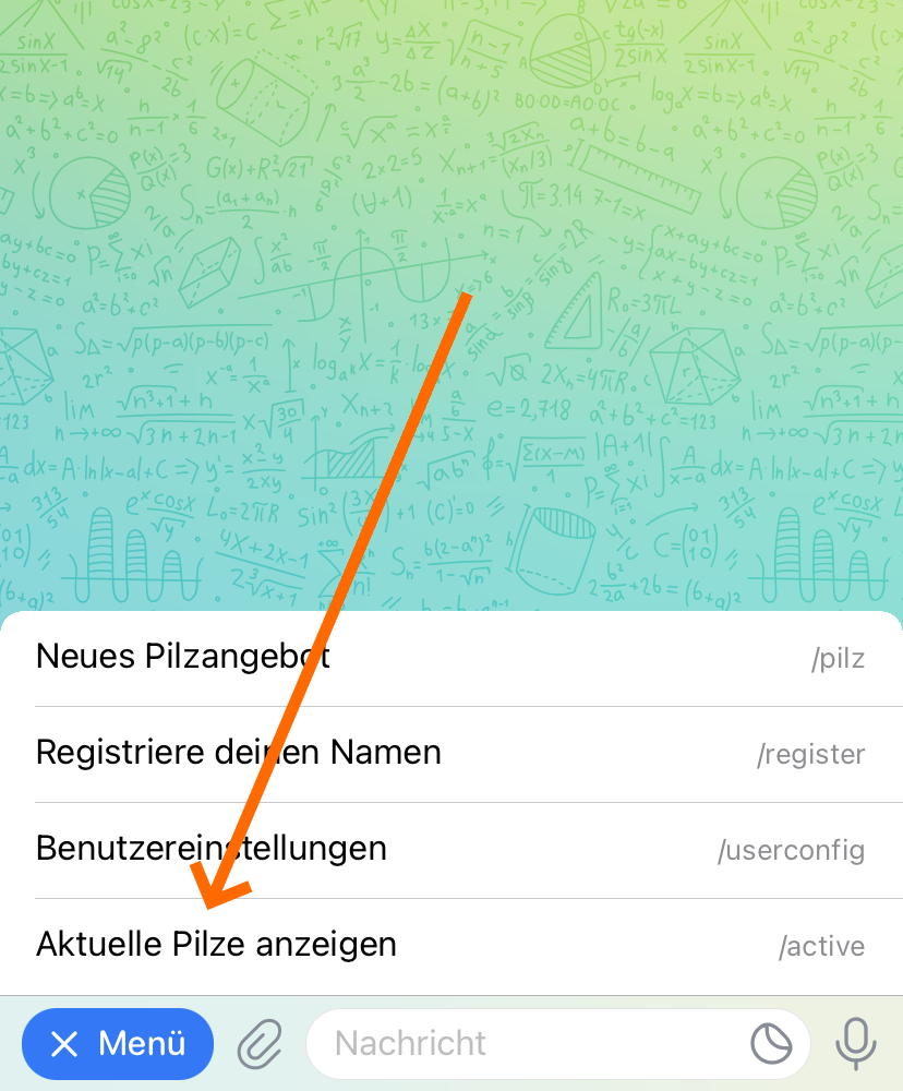 Über das Menü gehen